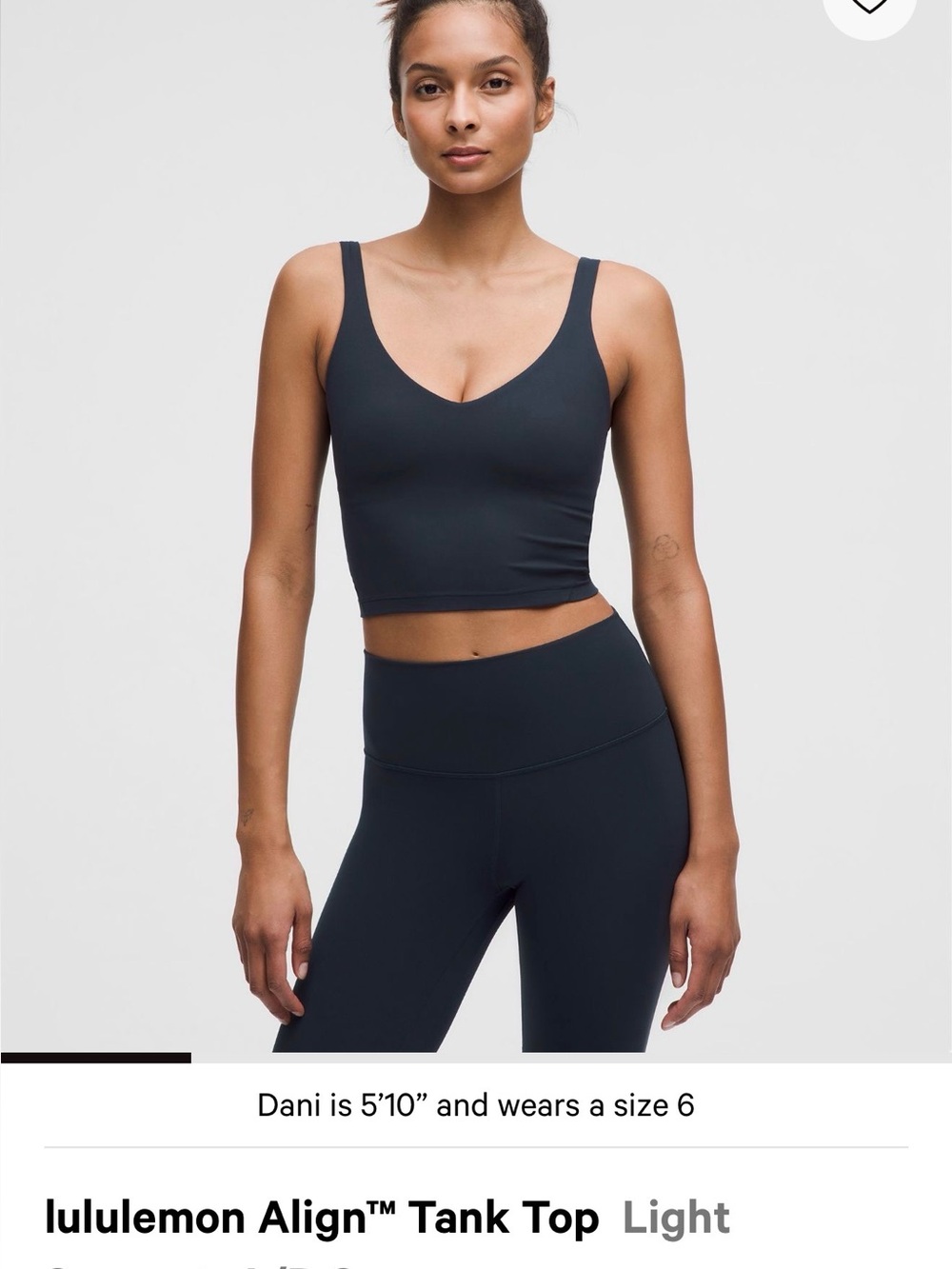 Lululemon Align Cropped Women’s Tank; dusk-blue/denim color - Picture 5 of 5